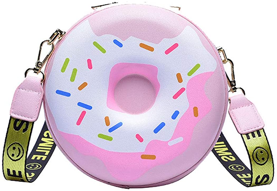 Price:$21.99 MILATA Donut Shape Crossbody Bag Women Funny Purse Shoulder Bag Chic Novelty Purse for Girls (pink)  Handbags   