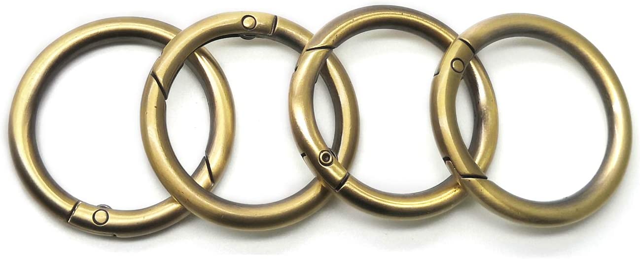 Price:$8.99    ZLYY Vintage Brass Spring O Ring, 32mm/1.26” Inside Dia, Suitable for Women Shoulder Tote Bag Purse Handbag O Ring Fittings, Pack of 4
