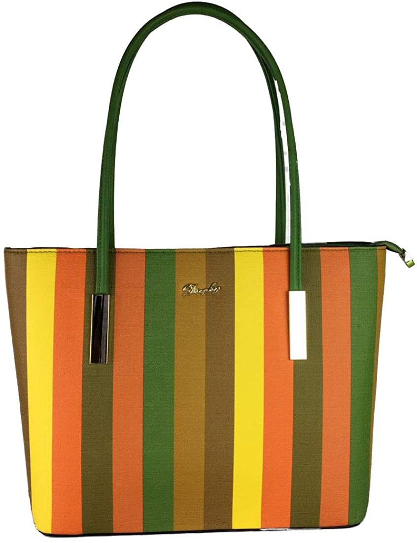 Price:$14.99    Lady Women Handbags Wallets Sets Striped Leather Satchel Purses Shoulder Tote Shopper Bucket Bags  Clothing