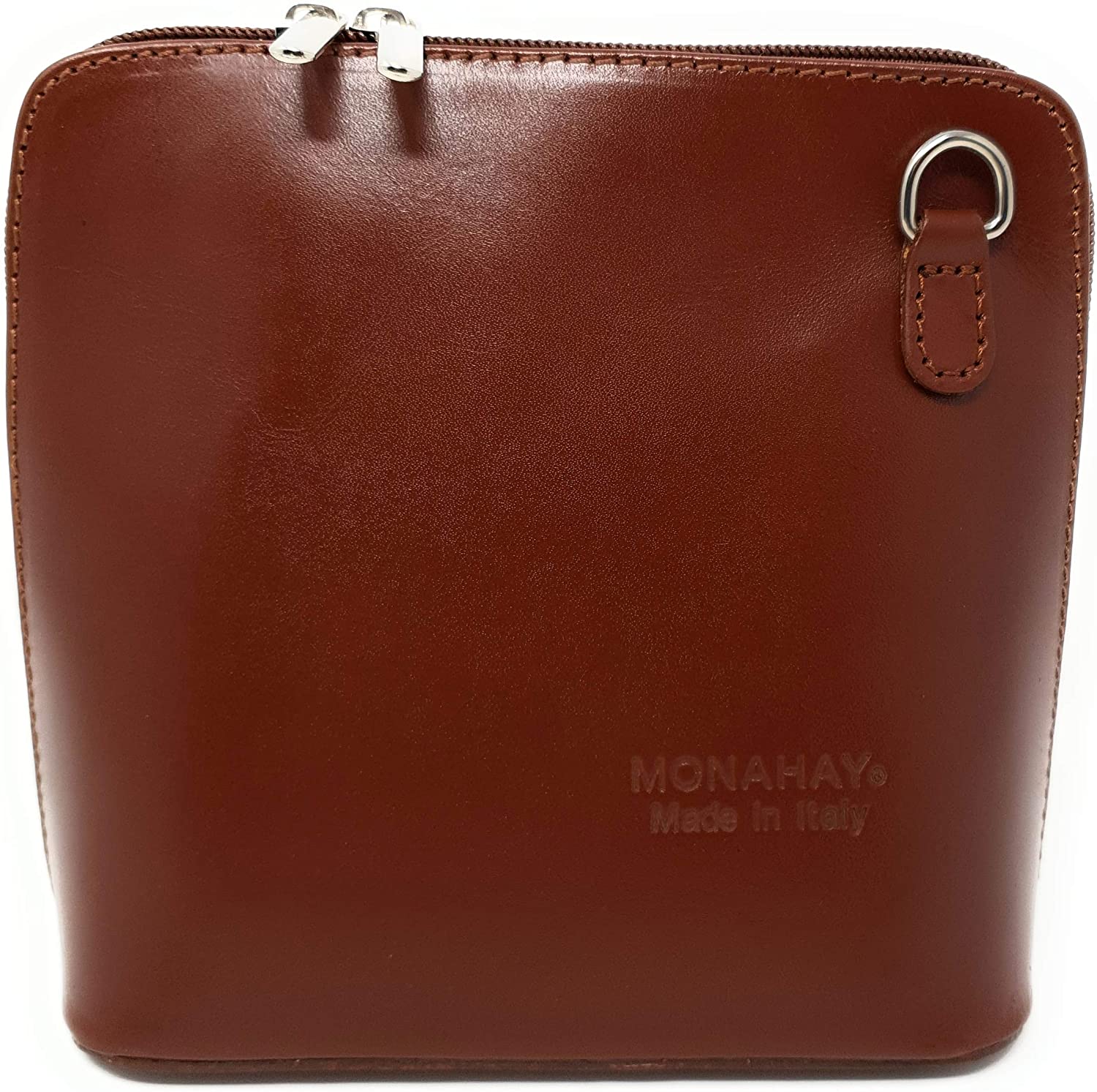 Price:$44.99 MONAHAY Vera Pelle Genuine Italian Leather Small Cross Body Bag for Women Mobile Phone and Travel Shoulder Bag Mini Handbag MH312 (Brown)  Handbags   