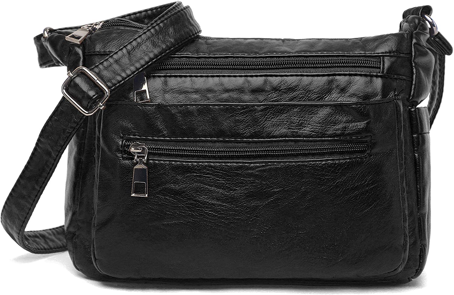 Price:$17.80 Women Crossbody Bag Pocketbooks Soft Leather Purses and Handbags Lightweight Multi Pocket Shoulder Bag Messenger Bag  Handbags   