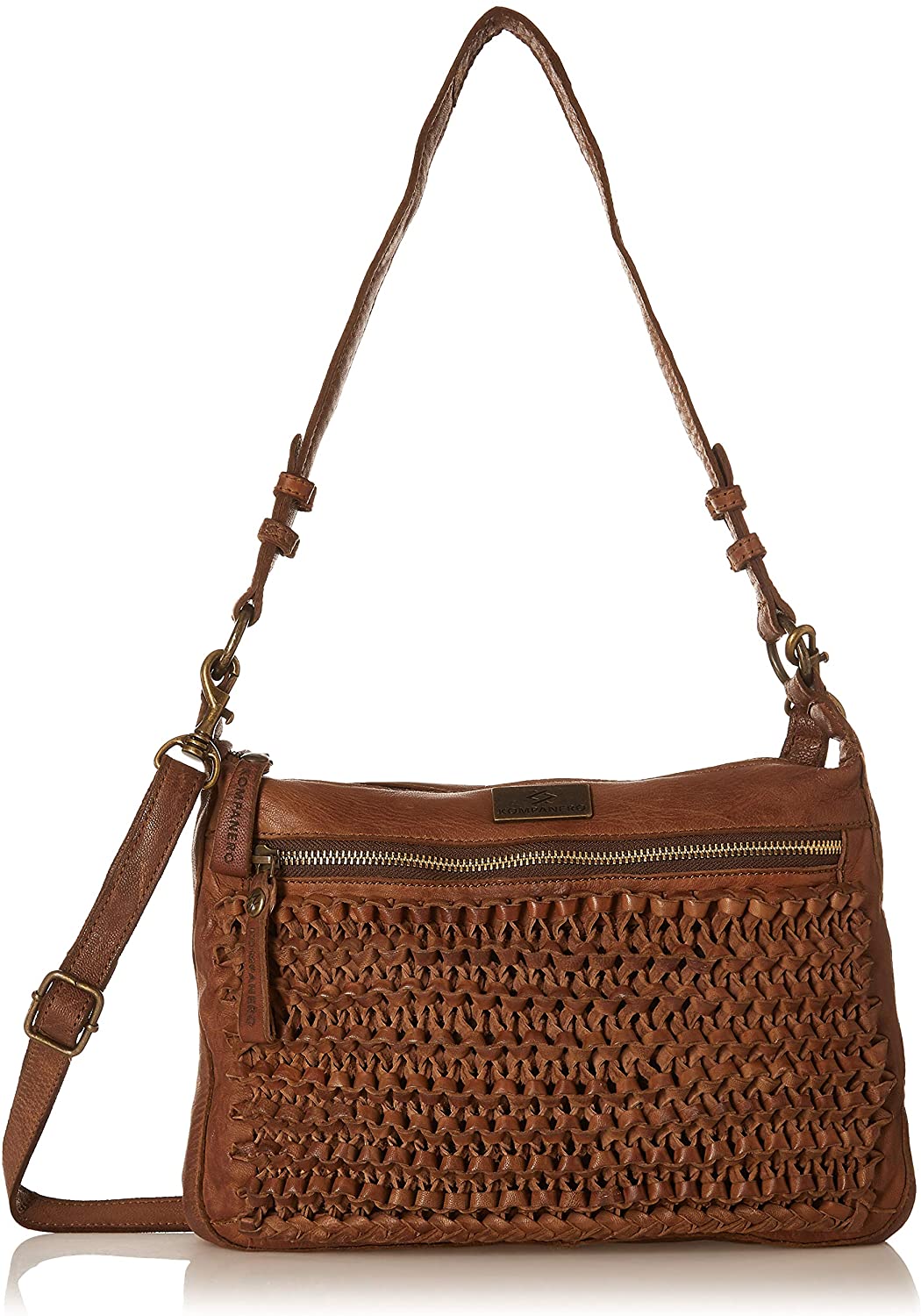 Price:$239.99    Kompanero Cognac Genuine Leather Shoulder Handbag Bag  Clothing