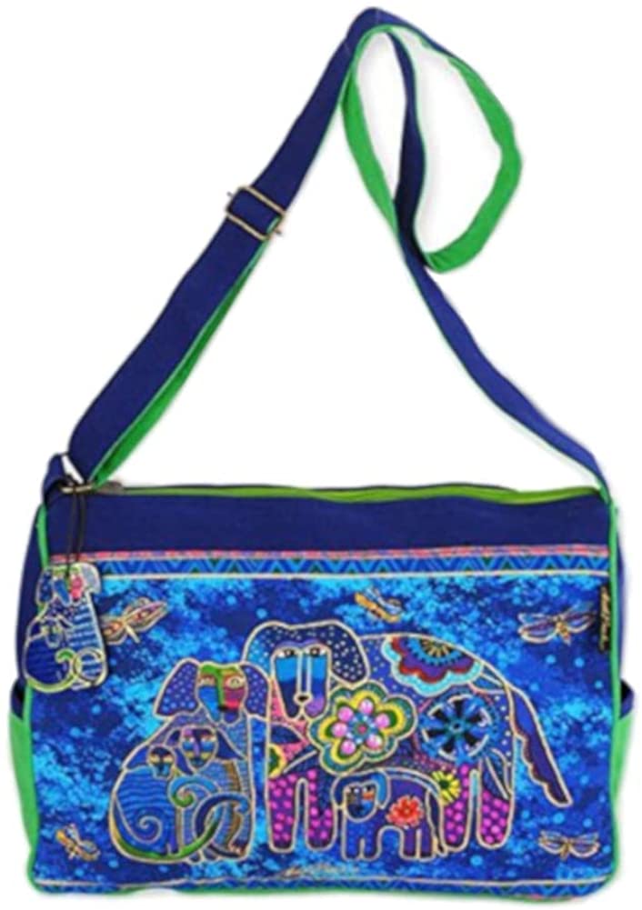 Price:$31.20 Laurel Burch Canine Family Medium Shoulder Bag, 15” x 4.5” x 11.5”  Handbags   