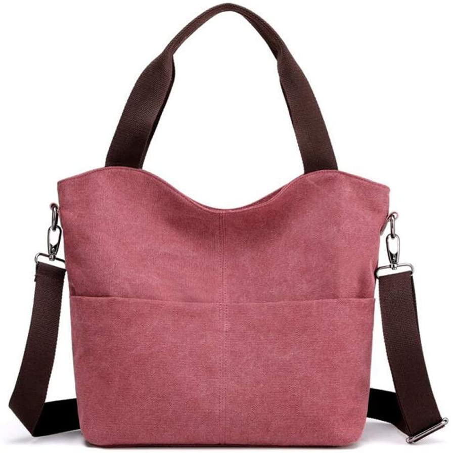 Price:$18.99    Women's Casual Hobo Canvas Handbags Daily Purse Tote Shoulder Crossbody Bag Shopper Handbag (Purple&Coffee)  Clothing