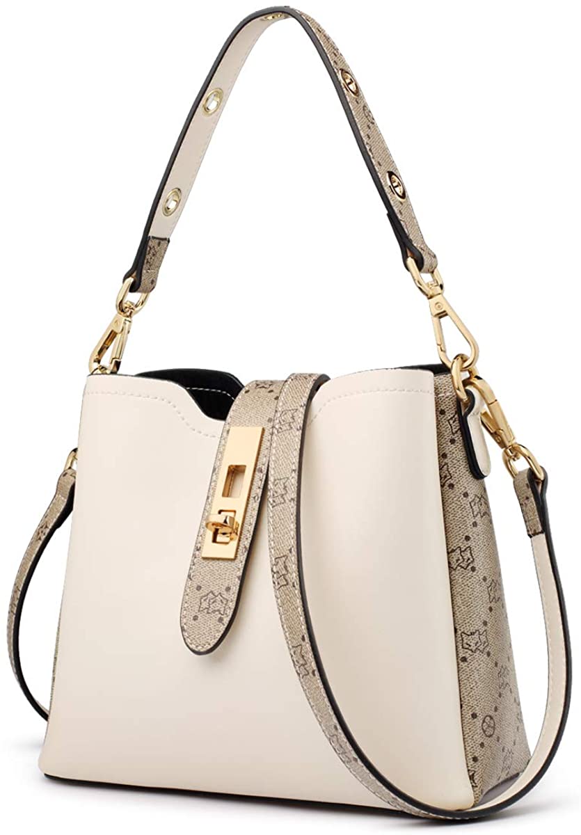 Price:$56.99    FOXER Leather Satchel Handbags for Women, Cow Leather Brand Signature Ladies Top-handle Bag with Adjustable Shoulder Strap Women's Monogram Crossbody Bags Womens Small Tote Purses and Handbags (White)  Clothing