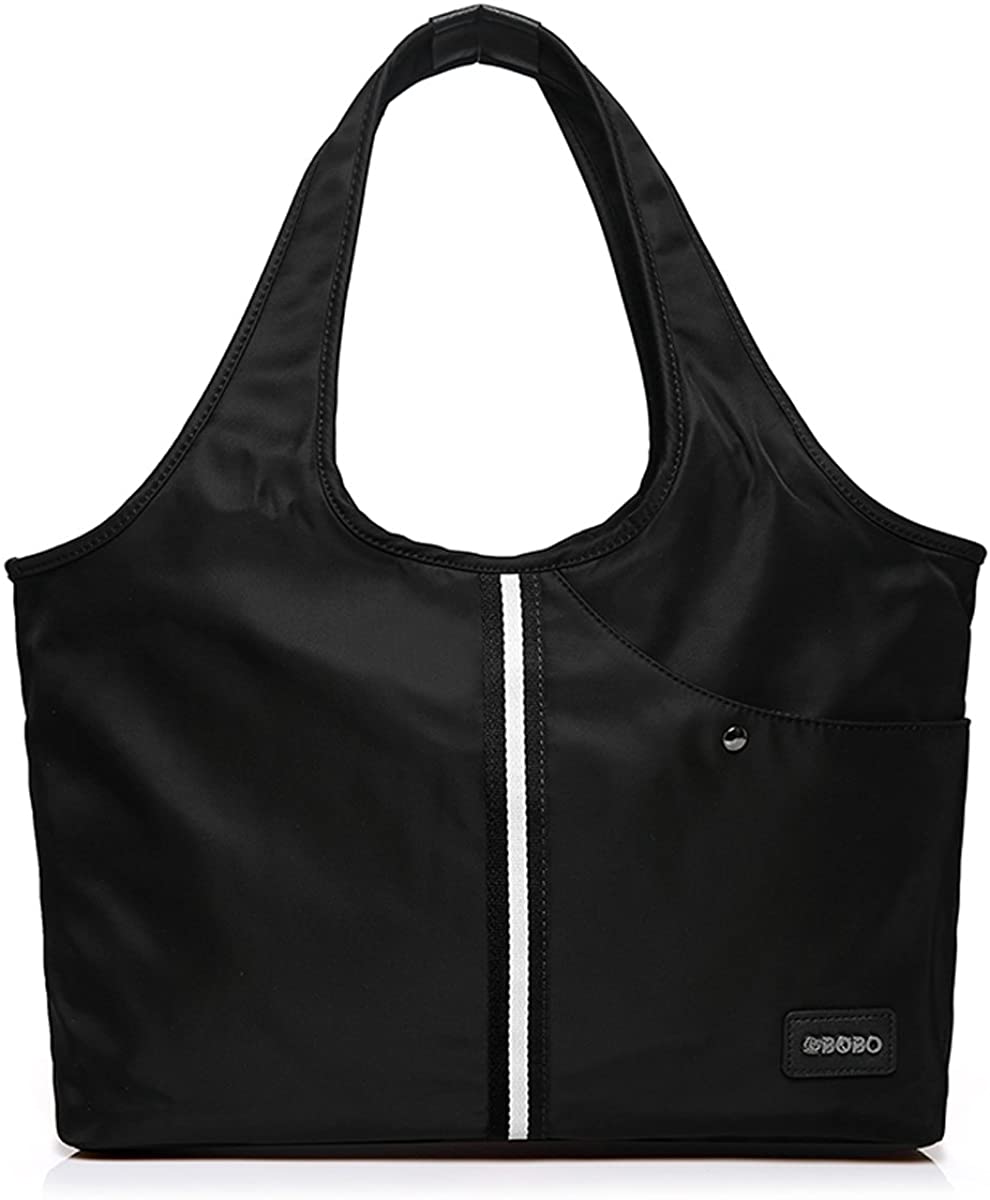 Price:$30.00 Hiigoo Women's Nylon Oxford Handbags Shoulder Bags Travel Bag Casual Totes Purses (Black 3#)  Handbags   