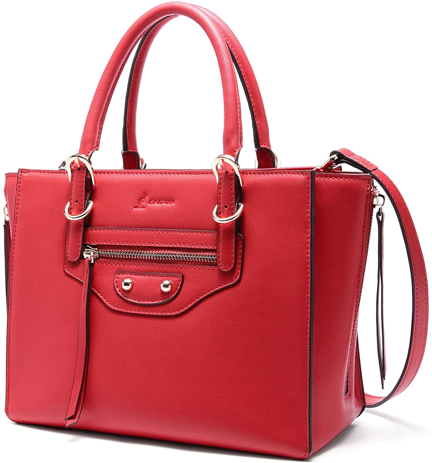 Price:$39.99    L＇ALPINA Women Leather Medium Top-Zip Satchel Purse Designer Handbag Womens Top Handle Shoulder Satchel Bag  Clothing