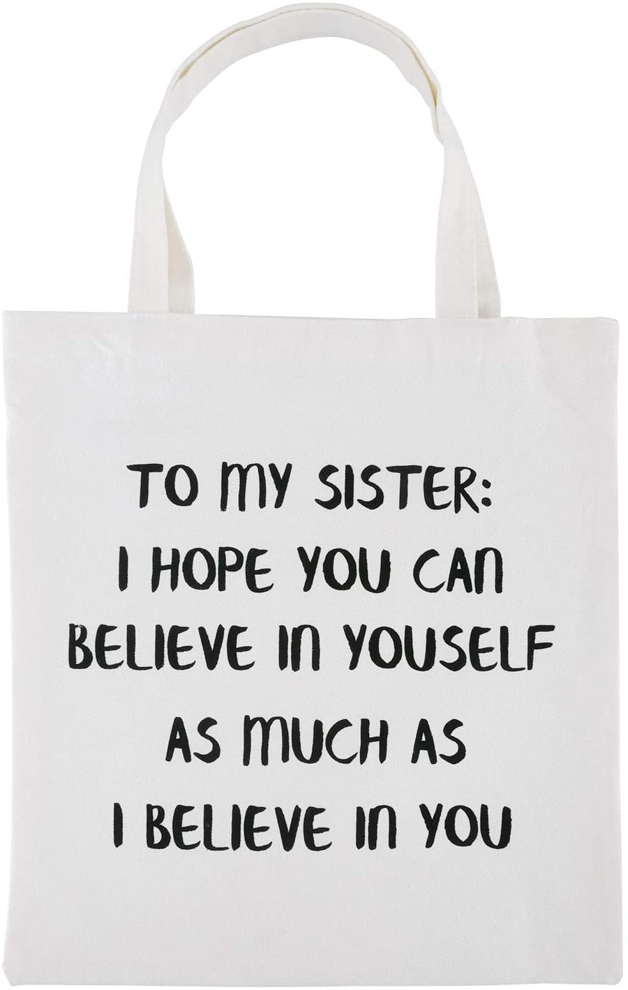 Price:$19.99    Gift to My Sister Handbag with Gift Box Shoulder Bag to My Sister from Sister Gift from Brother to Sister Canva Bags (Beige)  Clothing