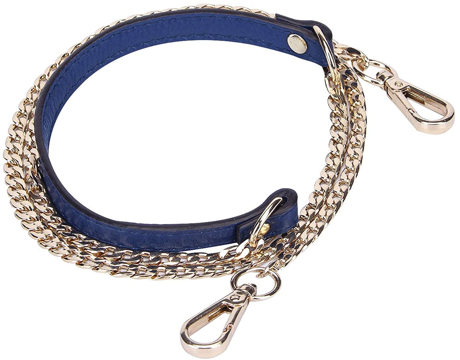 Price:$9.99 VanEnjoy 12MM Replacement Chain & Genuine Leather Shoulder Crossbody Straps for Handbags Purse Bags(Blue)  Handbags   