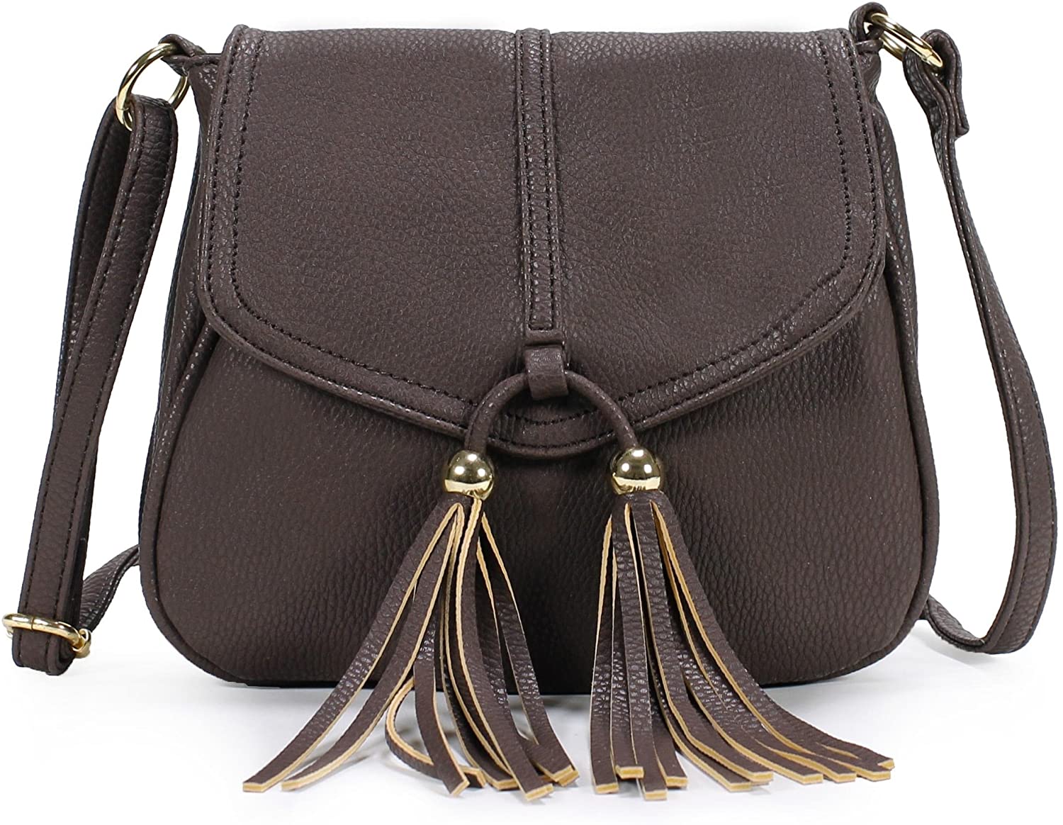 Price:$16.99 Scarleton Chic Tassel Falp Crossbody Bag H186921 - Coffee  Handbags   