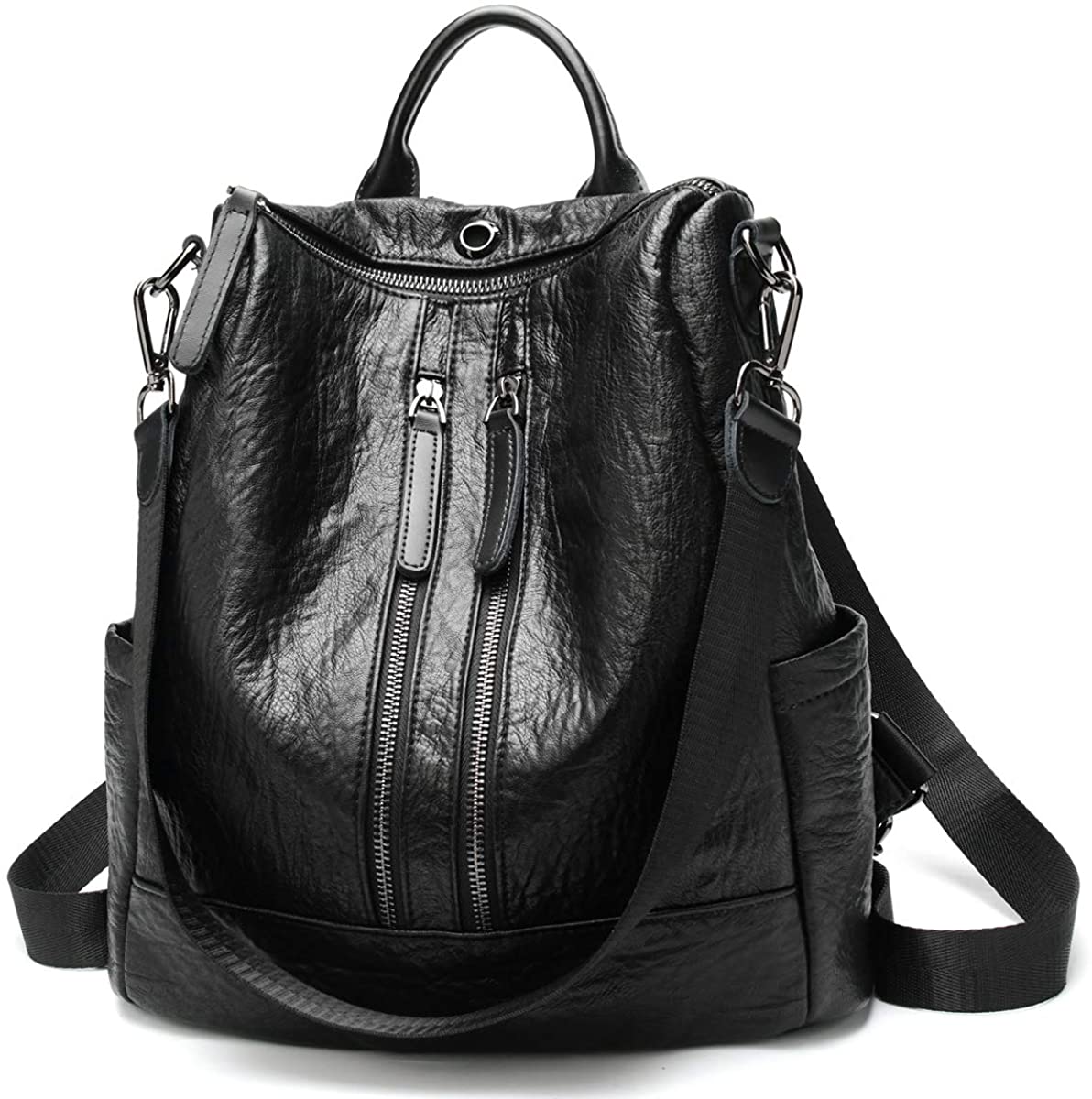 Price:$39.99    Women Backpack Purse PVC Leather Ladies Shoulder Bag Waterproof Fashion Rucksack for Girls with Mini Purse by Maysurban  Clothing