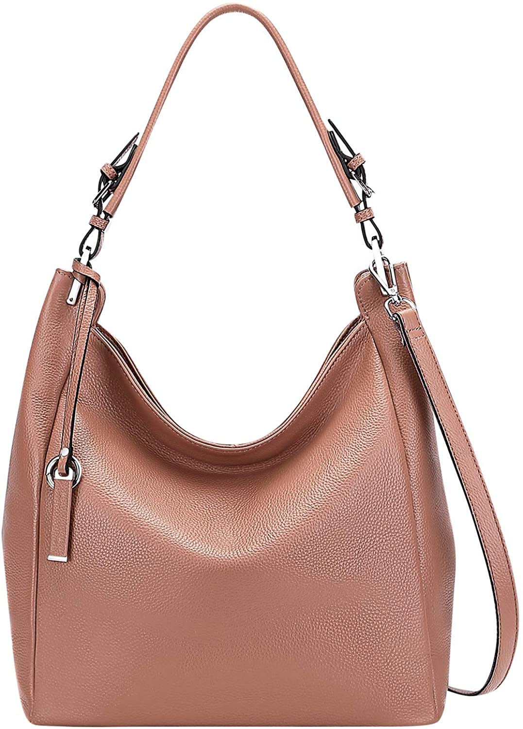 Price:$68.67    ALTOSY Shoulder Bags for Women Large Ladies Genuine Leather Hobo Handbag Crossbody Bag (S100-2 Silver Bare Powder)  Clothing