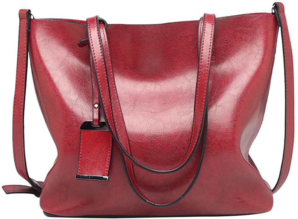 Price:$37.99    Womens PU Leather Tote Handbags Top Handle Satchel Fashion Hobo Shoulder Bag Purses RedPU  Clothing