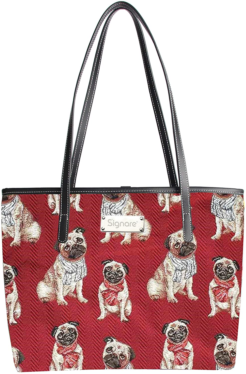Price:$44.99    Signare Tapestry Shoulder Bag Tote Bag for Women with Pug Dog Design (COLL-PUG)  Clothing