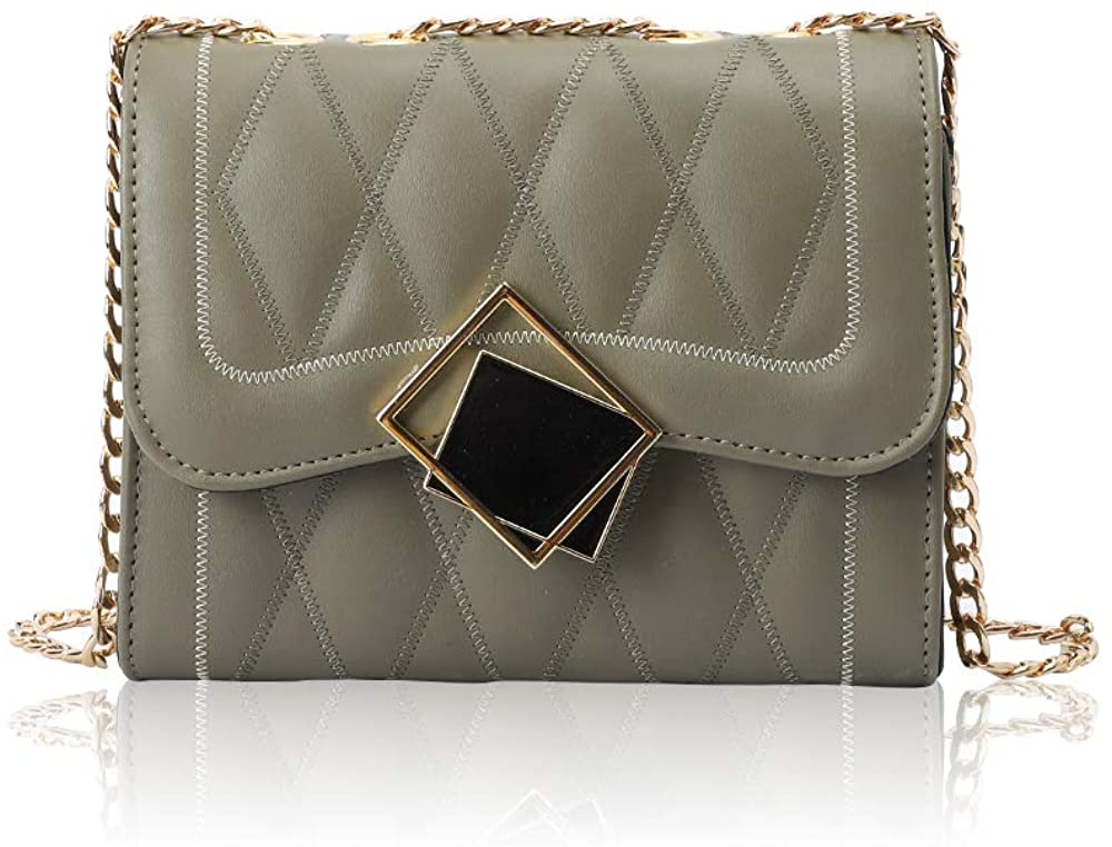 Price:$16.99 MICKORS Women Small Fashion Crossbody bags with Chain Strap Mini PU Leather Quilted Shoulder Purse for Girls  Handbags   