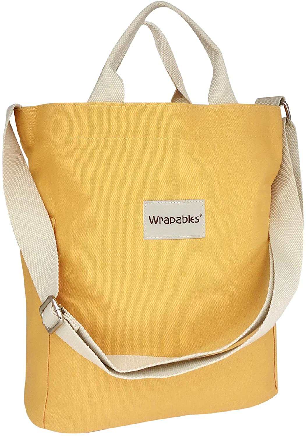 Price:$21.99    Wrapables Women's Canvas Tote Bag, Casual Cross Body Shoulder Handbag, Yellow, One Size  Clothing