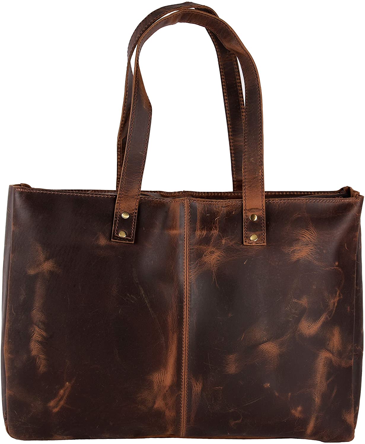Price:$56.99    Ruzioon Leather 18" Inch Buffalo Soft Leather Bags Tote Bag Elegant Shopper Shoulder Bag Women's Vintage Style bag  Clothing