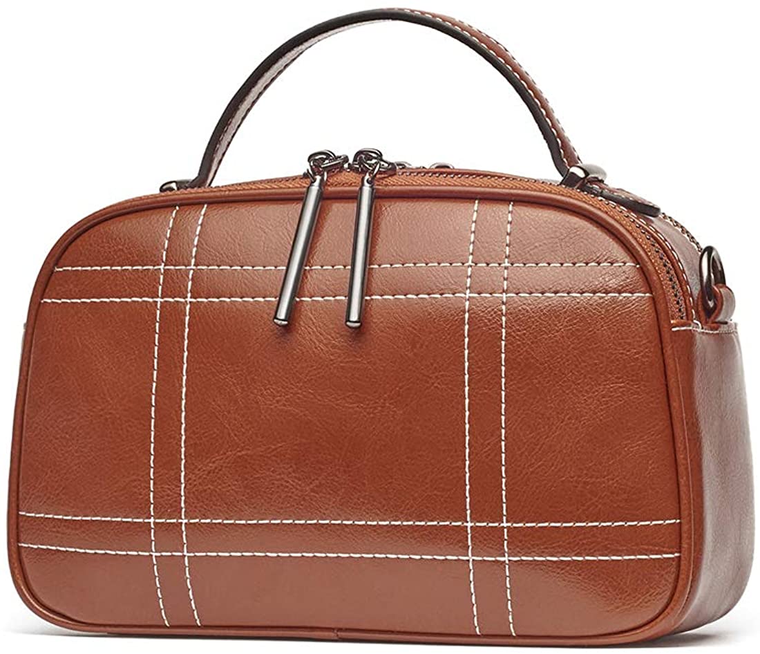 Price:$19.72    Womens Small Crossbody bag wallet, Lightweight Leather Purses& Handbag with 2 Straps- Brown  Clothing