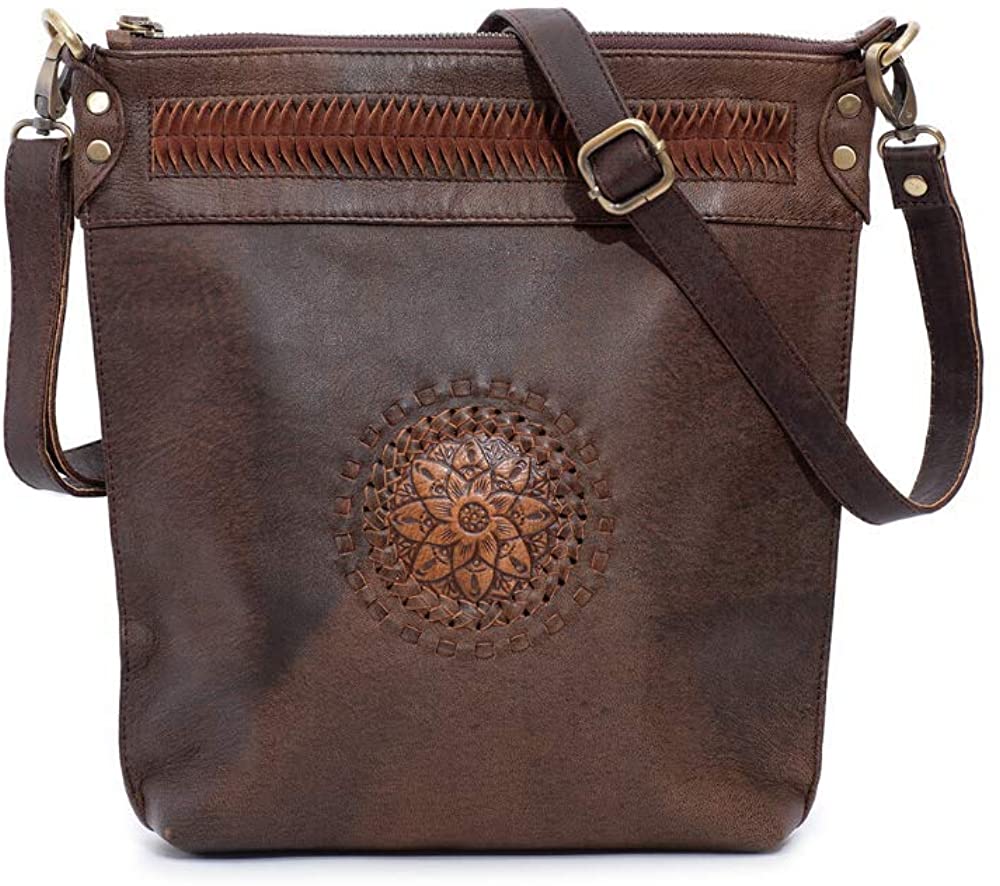 Price:$36.51 Genuine Leather Crossbody Crossover Bags For Women - Real Leather Shoulder Cross Body Boho Bag  Handbags   