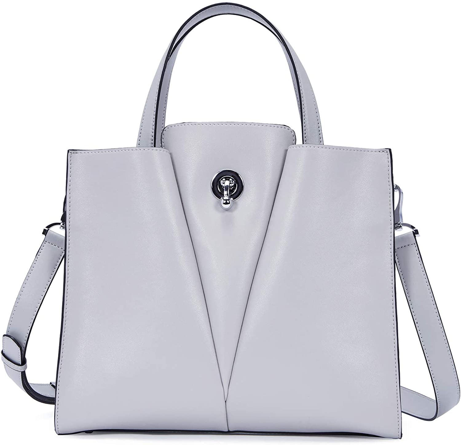 Price:$46.88    BOSTANTEN Women Satchel Handbags Leather Top Handle Shoulder Bag Crossbody Purse Grey  Clothing
