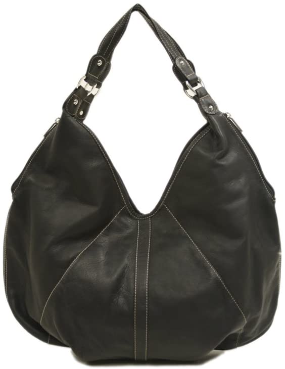 Price:$207.33    Piel Leather Large Hobo, Black, One Size  Piel Leather  Clothing