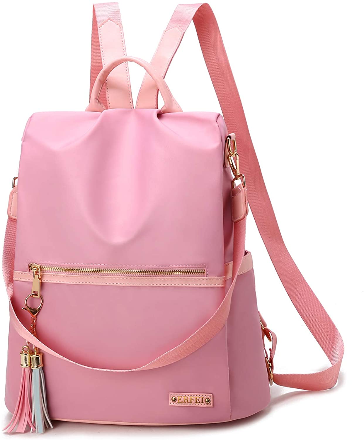 Price:$19.99    Backpack Purse for Women Anti Theft Causal Daypack Waterproof Nylon Lightweight Shoulder Bag,Pink  Clothing