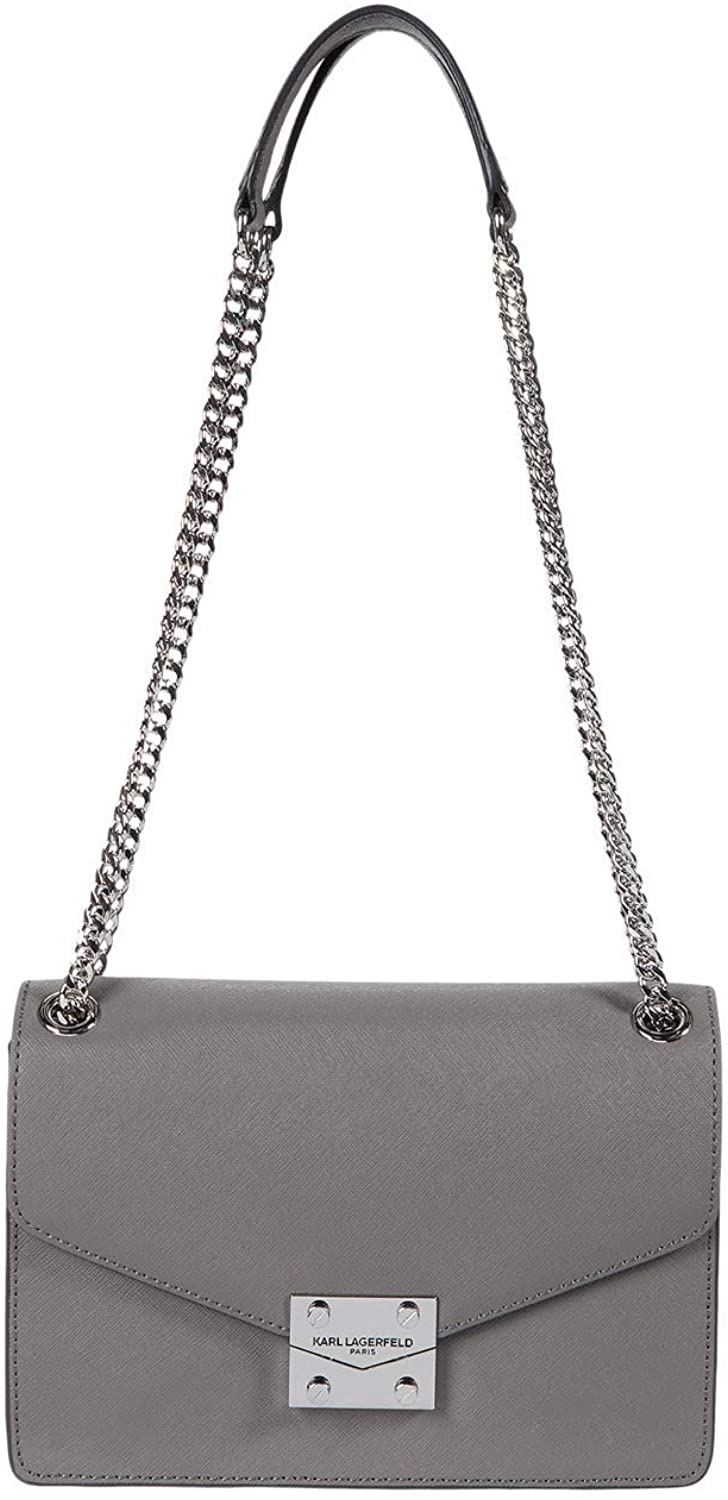 Price:$111.99 Karl Lagerfeld Paris Corinne Shoulder Lady Grey One Size  Handbags   