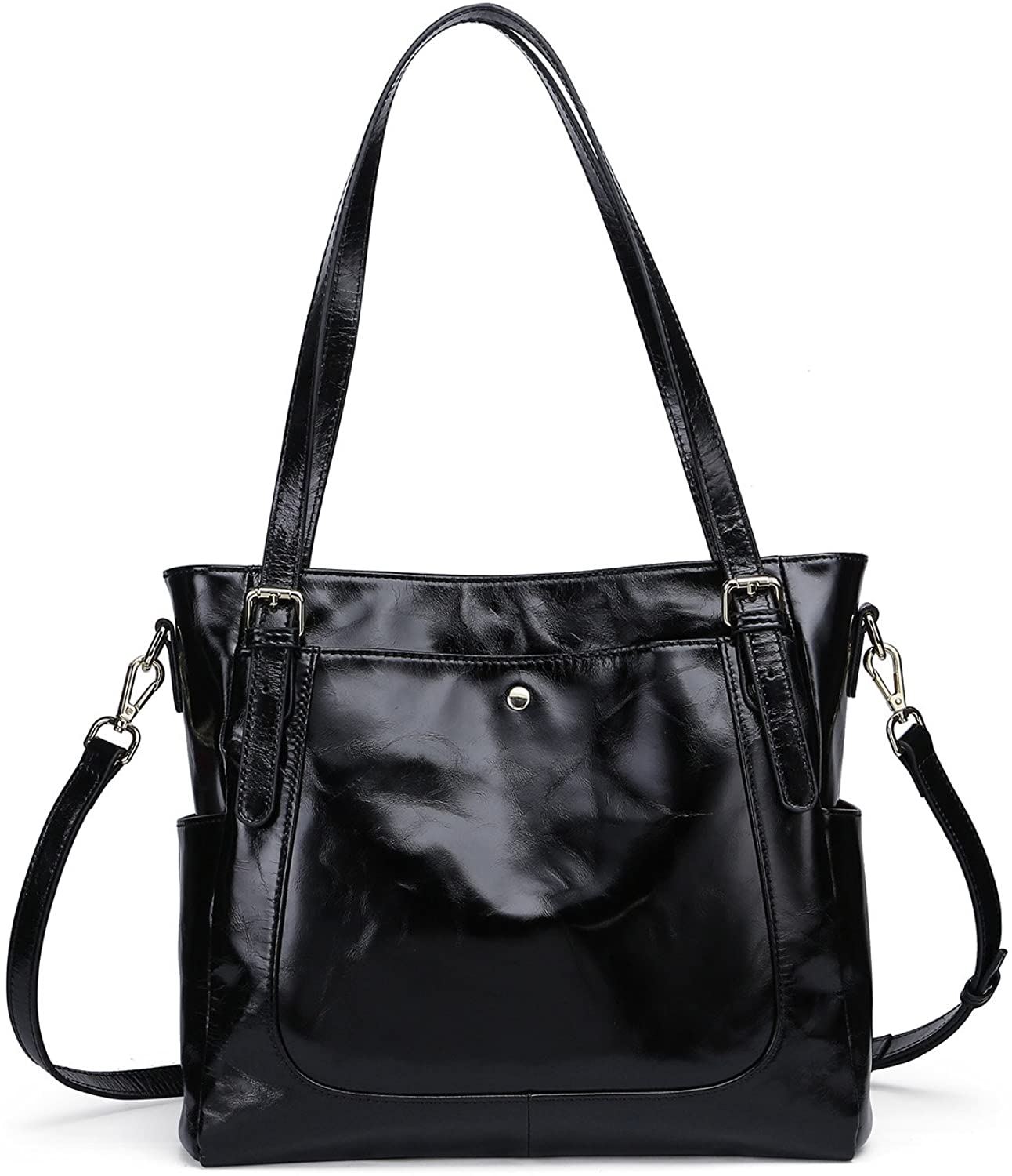 Price:$59.20    Yafeige Soft Genuine Leather Shoulder Bags for Women Satchel Purse Hobo Top Handle Designer Handbag Ladies Crossbody Bag(Black)  Clothing