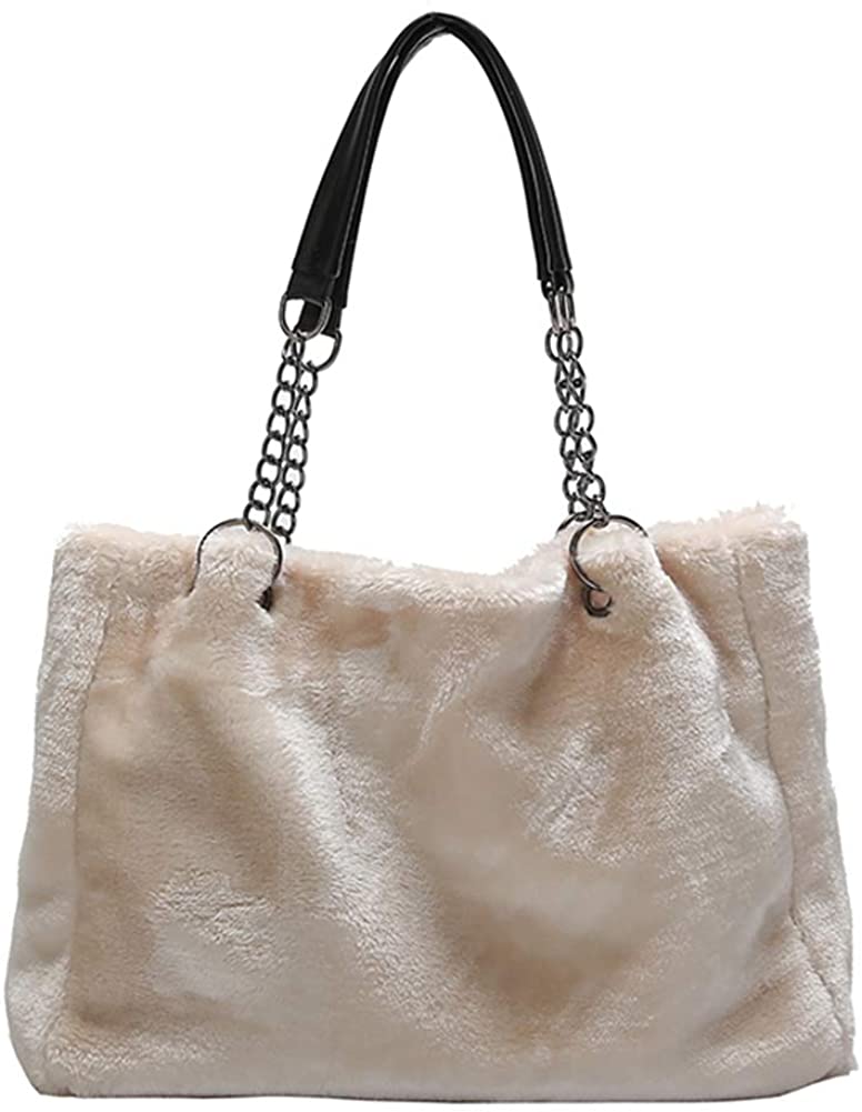 Price:$45.99    Women Tote Bags for Winter Faux Fur Hobo Shoulder Purse Ladies Winter Satchel Handbags Big Capacity Top Handle Bags  Clothing