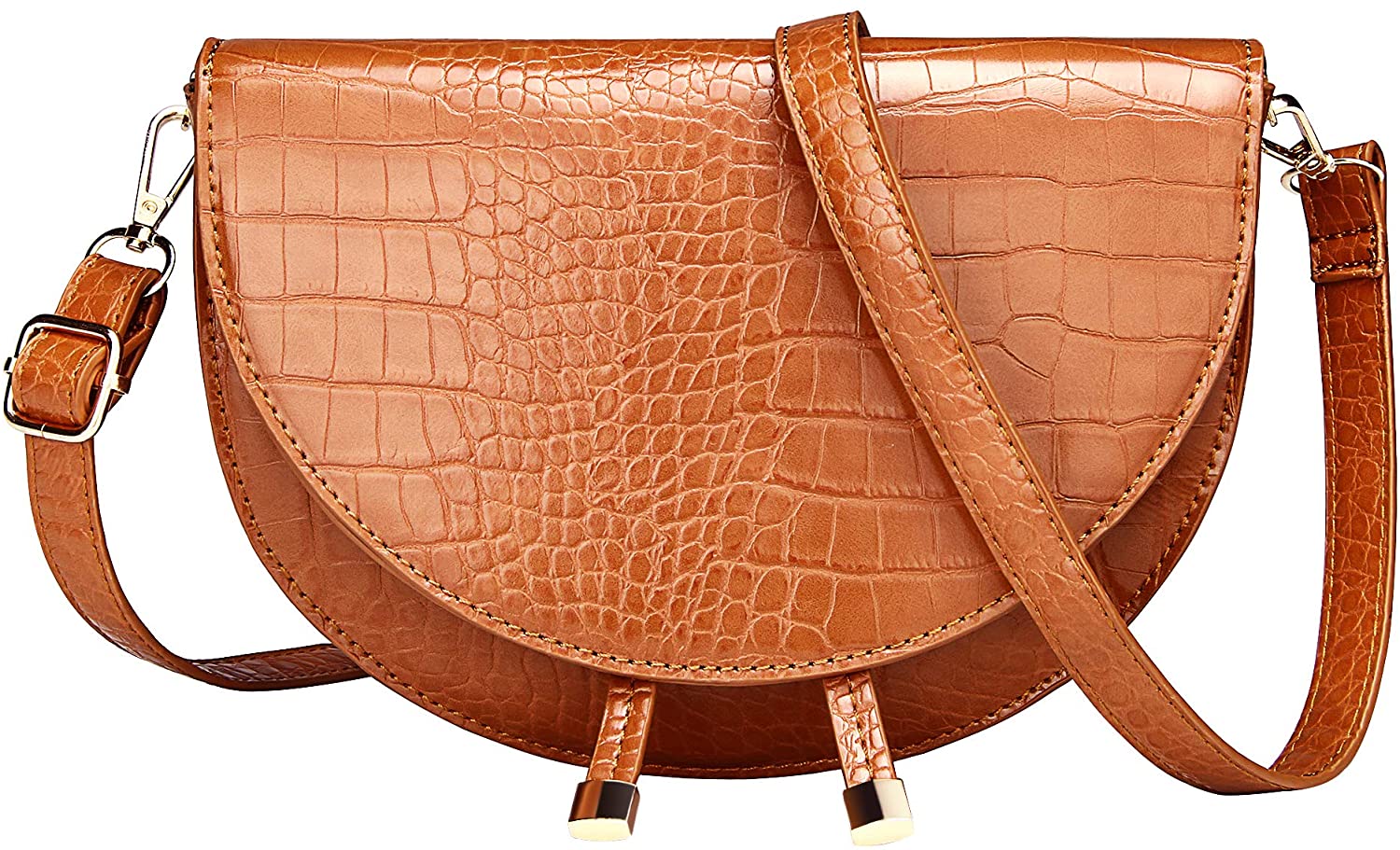 Price:$15.99    CILLA Crocodile Leather Crossbody Saddle Bags for Women Small Shoulder Clutch Purse  Clothing