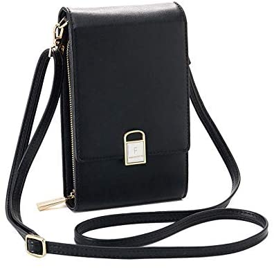 Price:$19.85 Hooshion Crossbody Cell Phone Purse for Women, Mini Shoulder Bag Wallet with Credit Card Slots (Black)  Handbags   