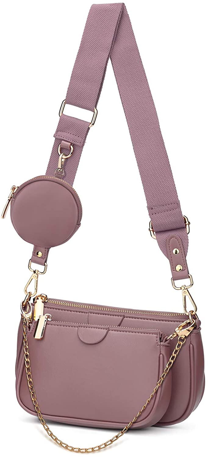 Price:$29.59 Yaluxe Multipurpose Crossbody Bag for Women Multi Purse PU Leather Zip Handbags with Coin Pouch Fashion  Handbags   