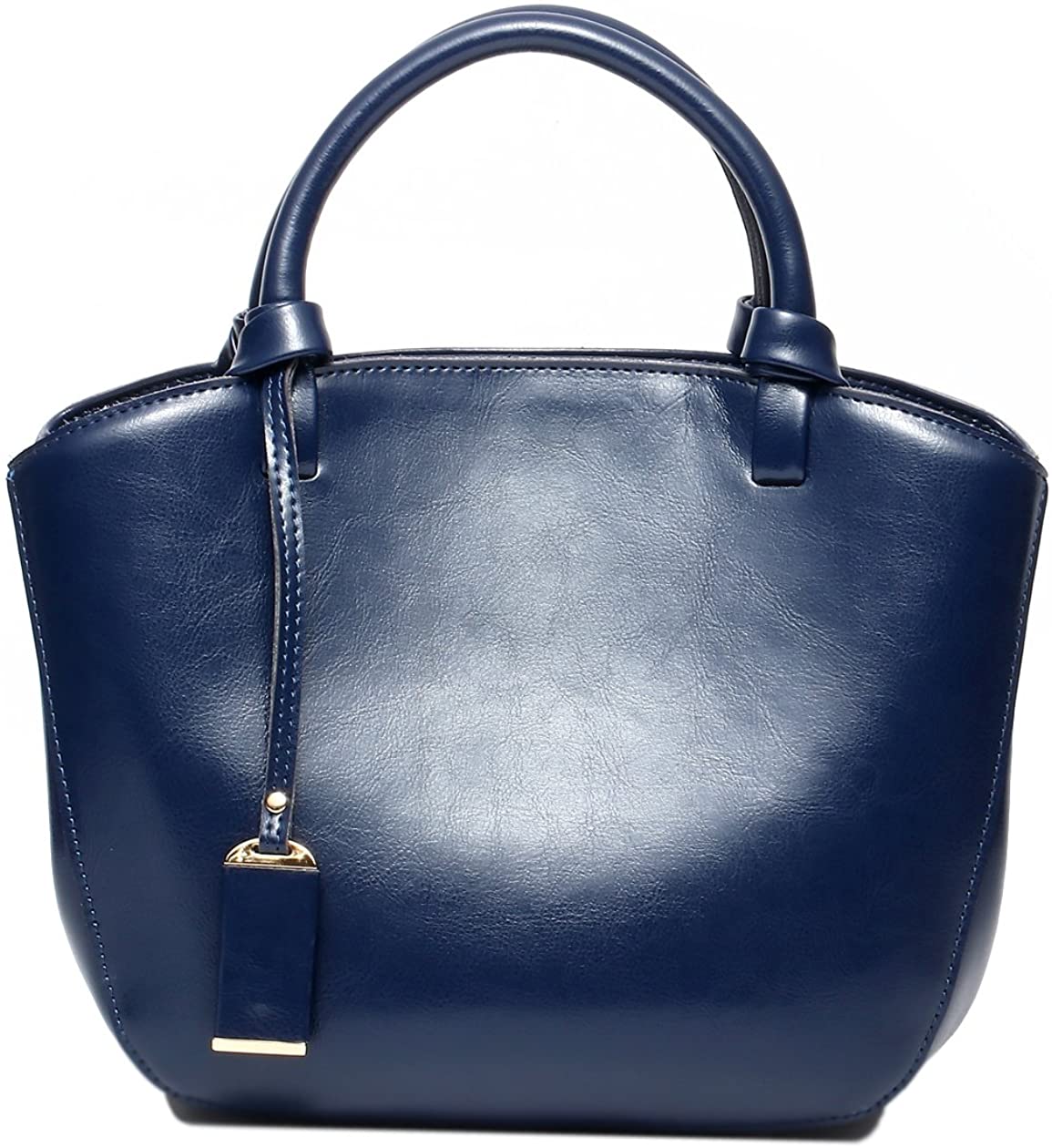 Price:$49.99    Covelin Genuine Leather Handbag Womens Retro Middle Size Tote Shoulder Bag Blue  Clothing