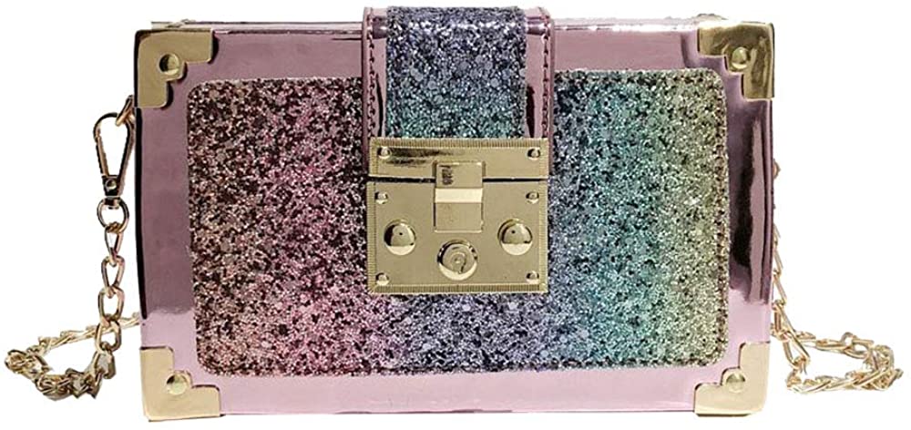 Price:$26.99    Nite closet Sequin Fashion Purse Rainbow Crossbody Glitter Wallet Shoulder Bag (Rainbow-metal)  Clothing