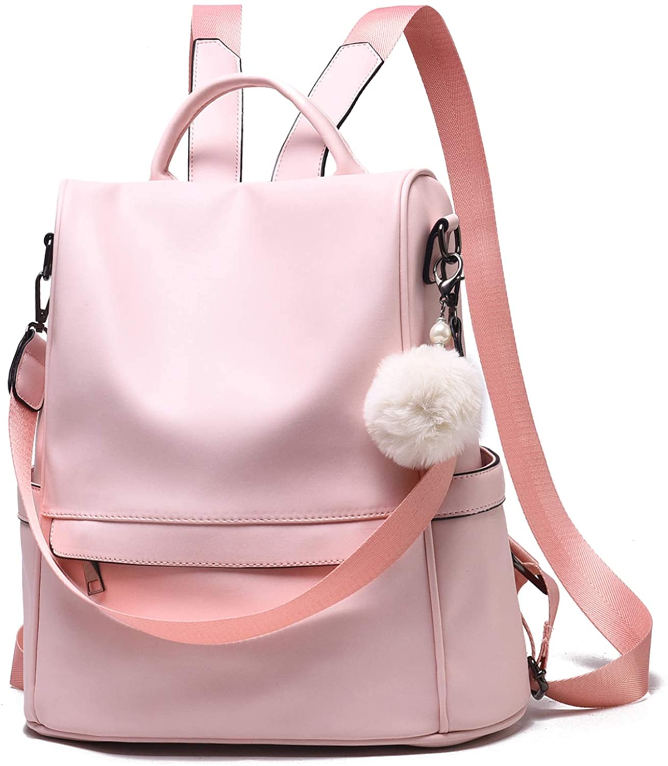 Price:$25.99    Women Backpack Purse Large Designer Shoulder Bag Anti-theft Ladies Casual Daypack,Pink  Clothing