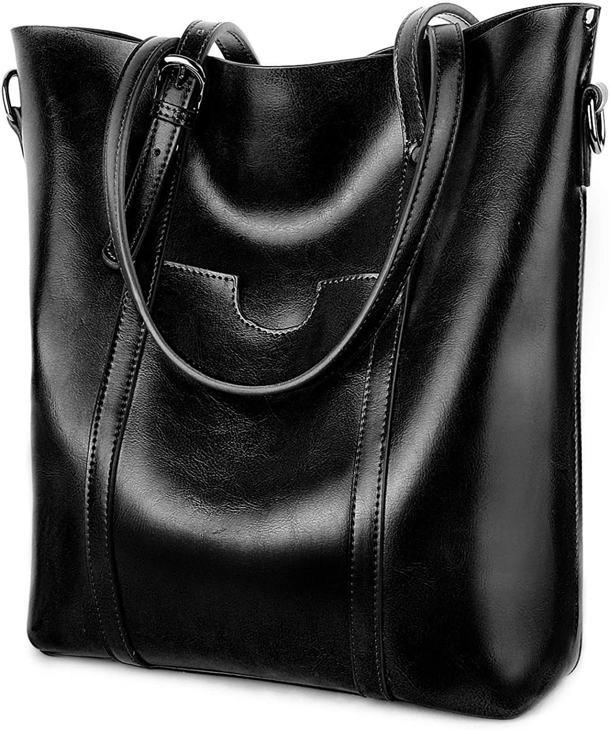 Price:$59.99    YALUXE Genuine Leather Tote Women's Shoulder Bag Vintage Soft Work High Style  Clothing