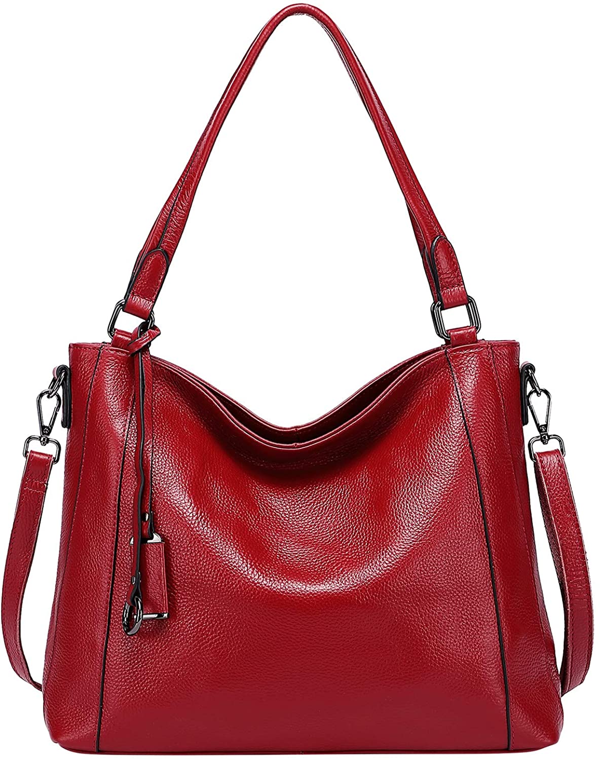 Price:$66.82    Soft Leather Handbags for Women Shoulder Hobo Bag Large Tote Crossbody Bag By OVER EARTH(O103E Red Wine)  Clothing