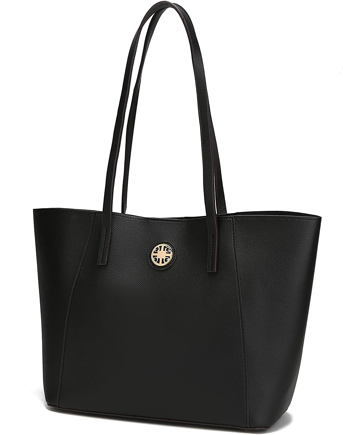 Price:$29.99    MKF Satchel Handbag for Women  PU Leather Shoulder Bag – Top Handle Tote Purse, Ladies Fashion Pocketbook Black  Clothing