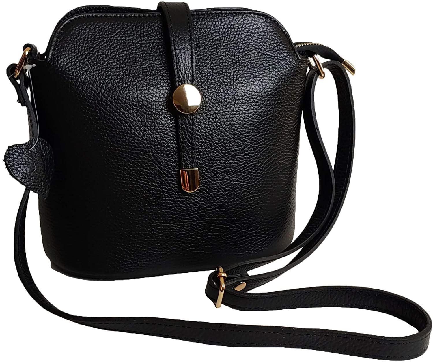 Price:$59.99 Women Shoulder handbags, Genuine italian leather purses bags, Zip closure, with flap gold colored hook  Handbags   