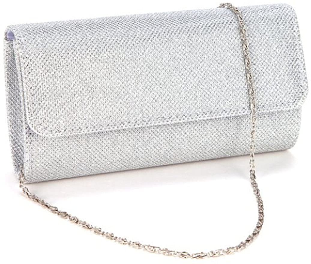 Price:$10.99 U-Story Womens Evening Wedding Party Small Clutch Bag Prom Shoulder Chain Handbag Tote (Silver) at Amazon Women’s Clothing store