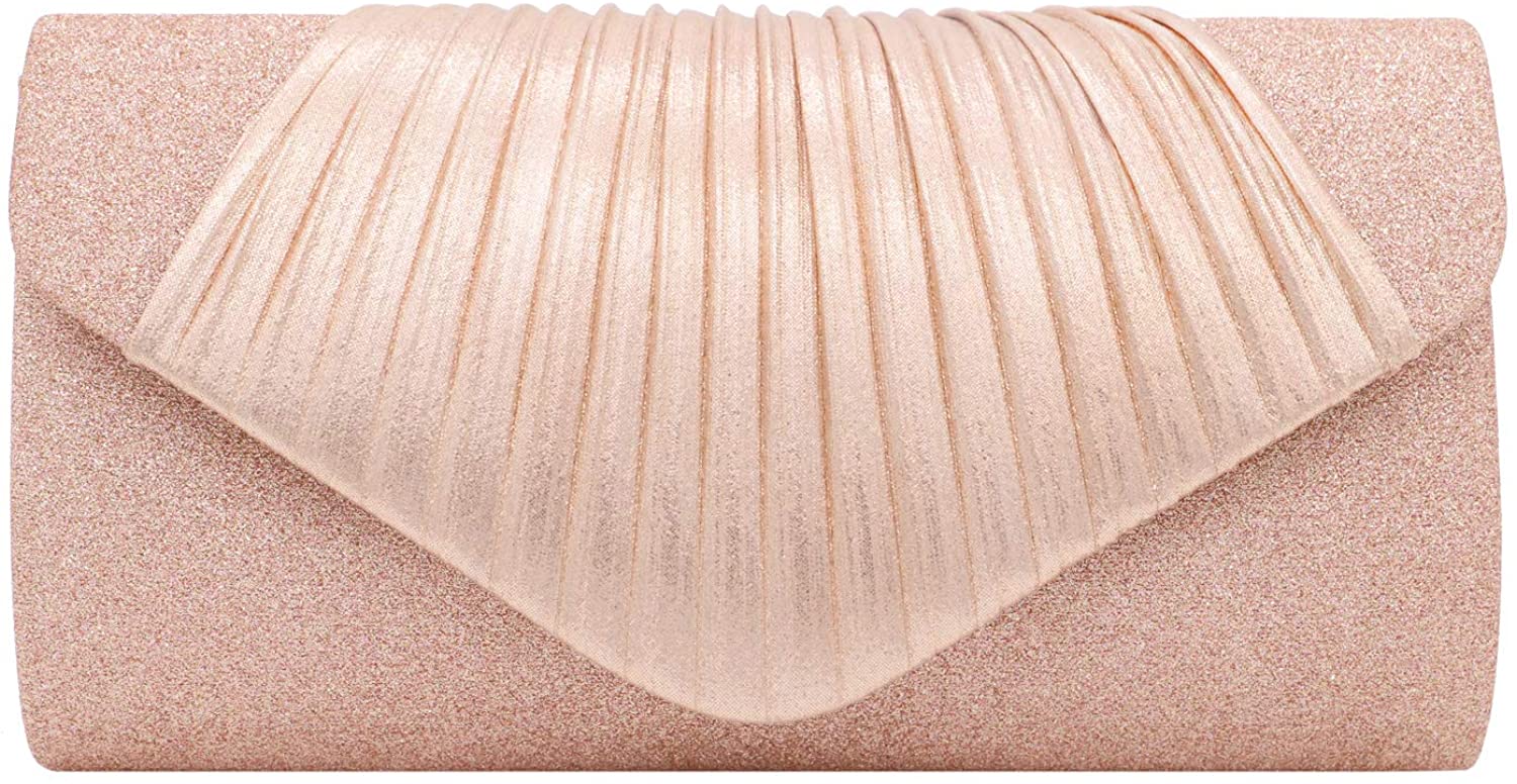 Price:$0.00 Gabrine Womens Shiny Shell Shape Evening Bag Lady Sequins Shoulder Bag Envelop Bag Handbag Clutch Purse for Wedding Prom Party(Champagne)  Handbags   