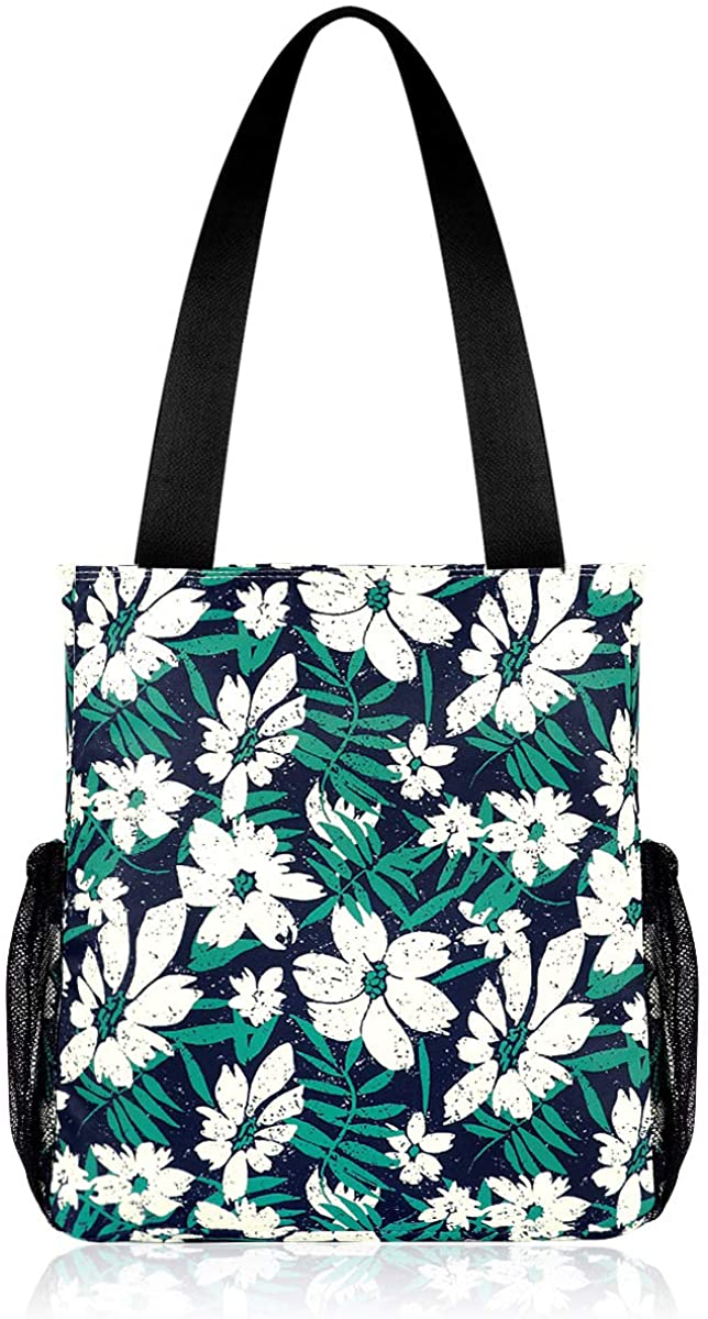 Price:$17.99    Women Tote Bag Girls Floral Shoulder Purse Beach Hand Bag with Zipper Pockets for Daily Travel Work School Yoga (Forest Flower)  Clothing