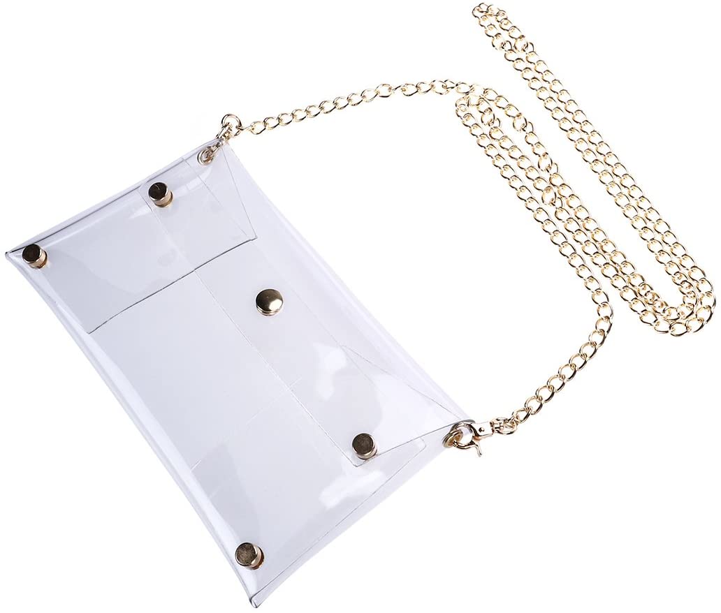 Price:$11.69    LUOEM PVC Cross Body Bag Clutch Messenger Handbag Tote Shoulder Bag (Transparent)  Clothing