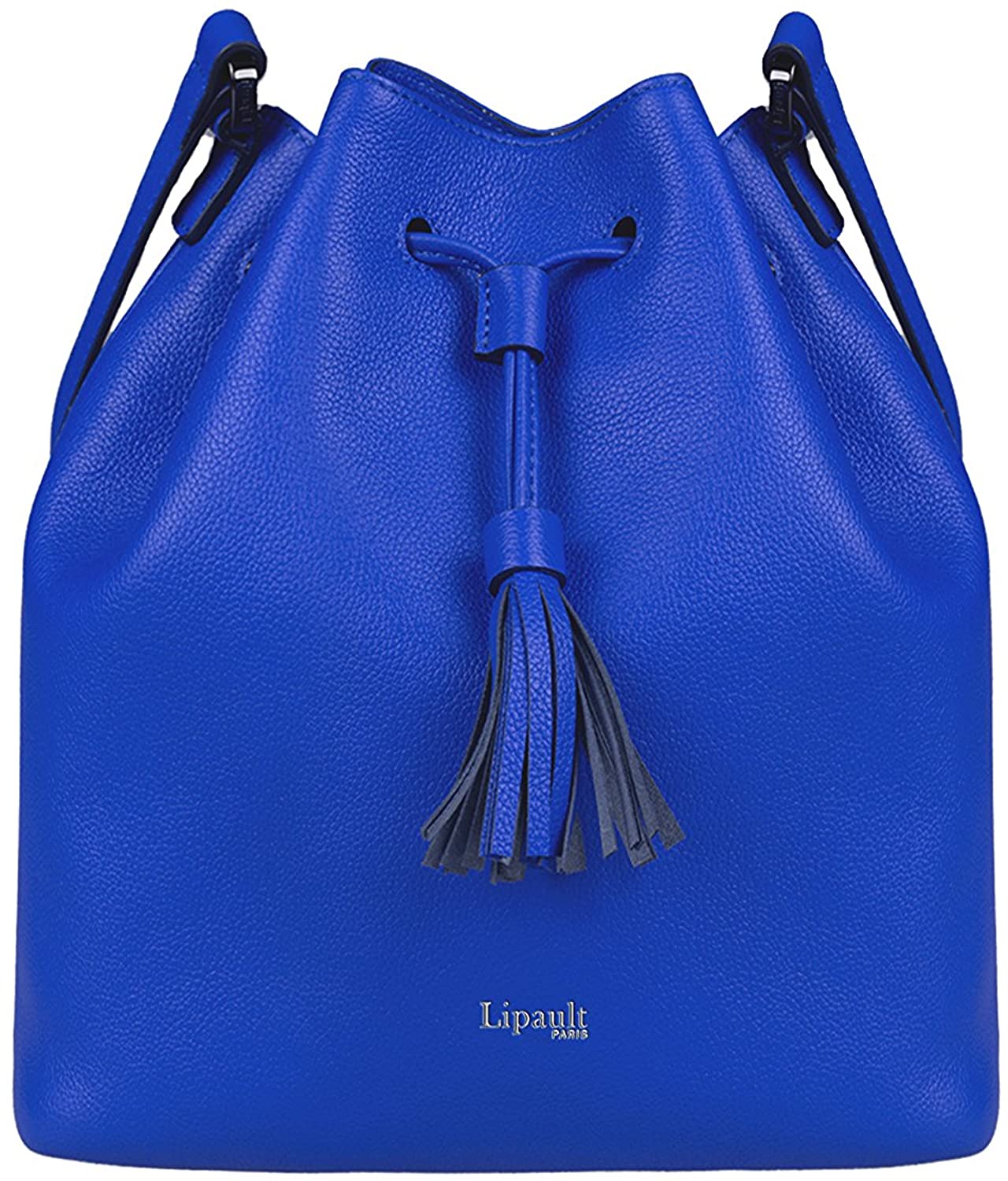 Price:$69.00 Lipault - Plume Elegance Bucket Bag - Medium Drawstring Shoulder Crossbody Handbag with Tassel - Exotic Blue  Handbags   