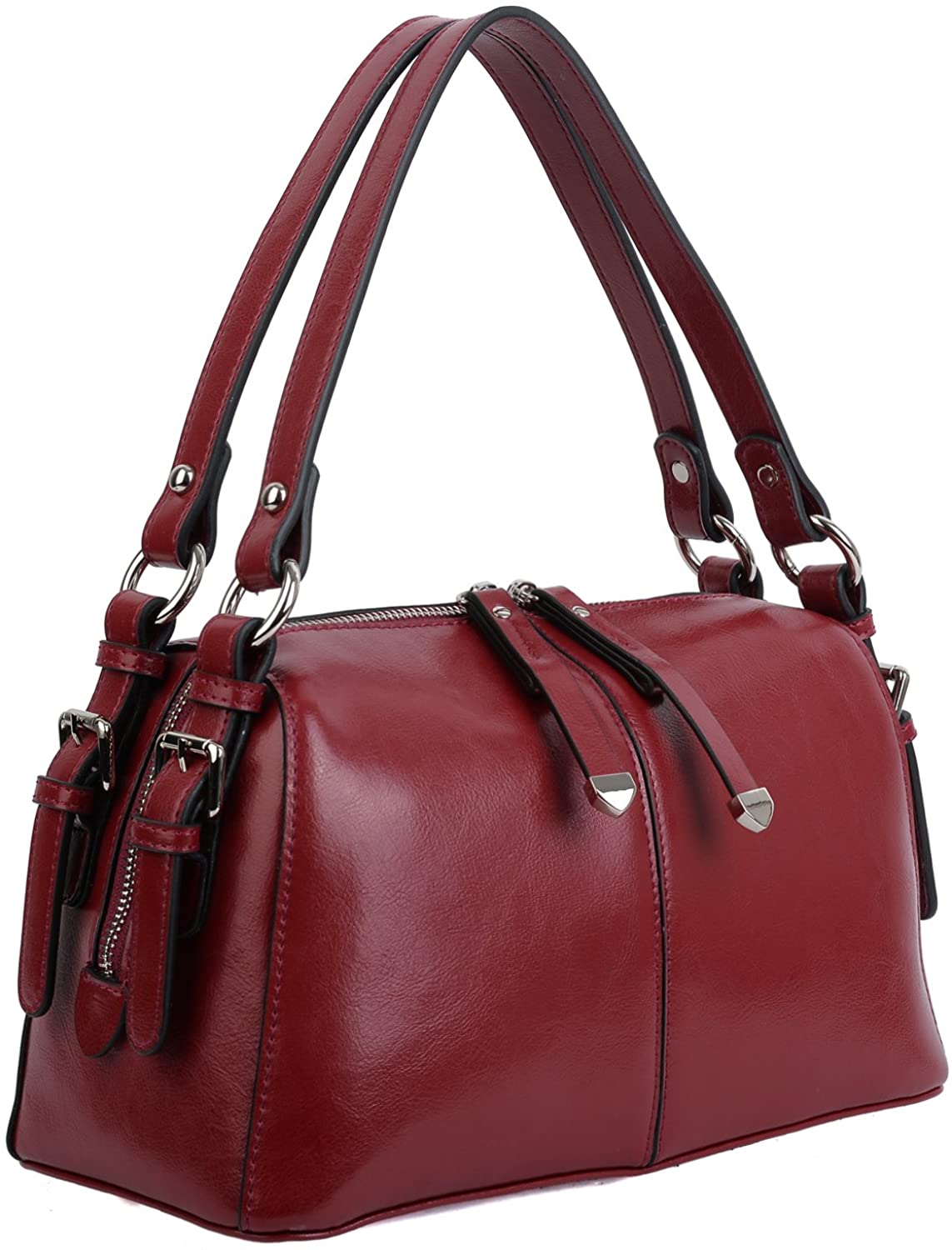 Price:$49.99 YALUXE Shoulder Bag for Women Handy Small Size Leather Purse Belt Accent Handbag  Handbags   
