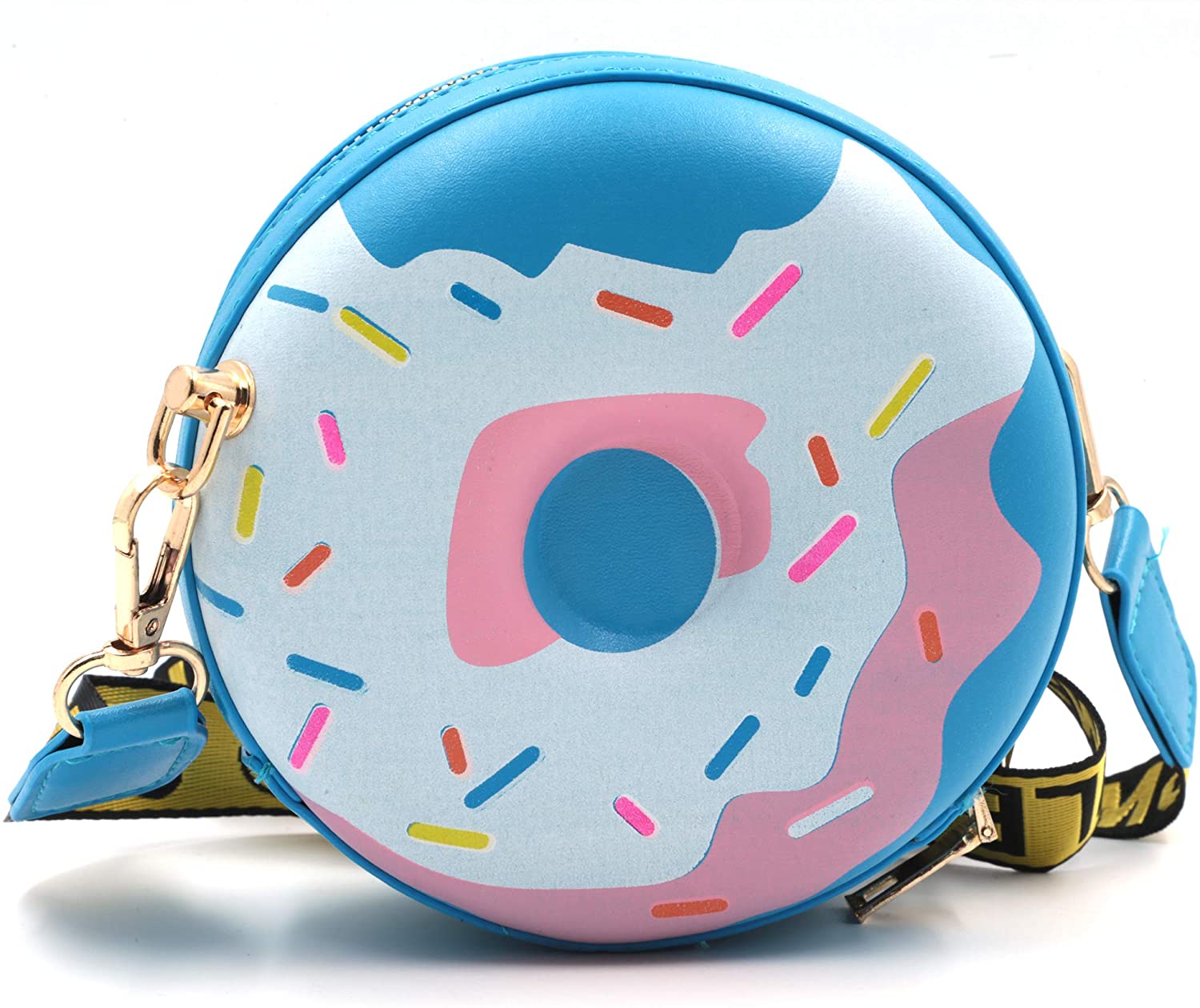 Price:$16.99 QiMing Doughnut Purse Shoulder Bag, PU Circular Crossbody Handbag for Women girl  Handbags   