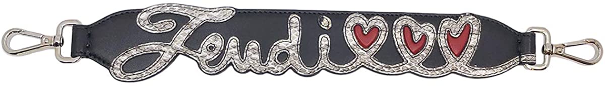 Price:$1600.00 Fendi Open Your Heart Cursive Black Natural Mini Leather Shoulder Strap 8AV105  Handbags   