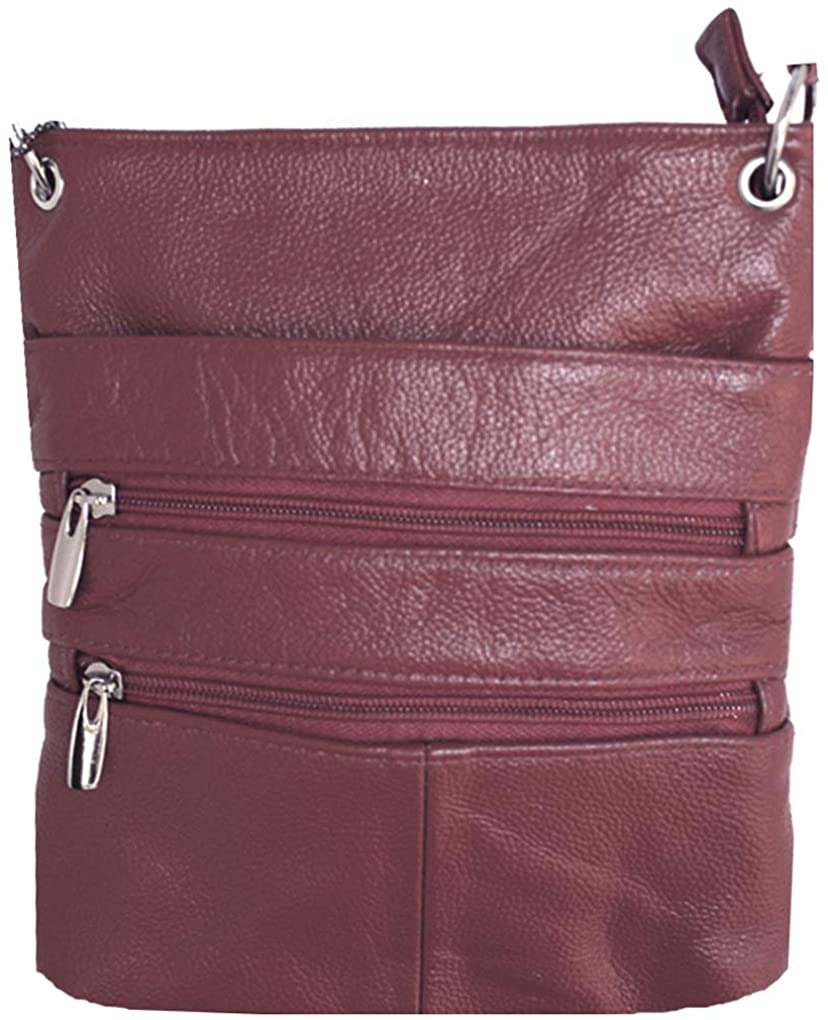 Price:$24.99 Genuine Leather Wine Small Shoulder Cross Body Travel Purse By Silver Fever  Handbags   