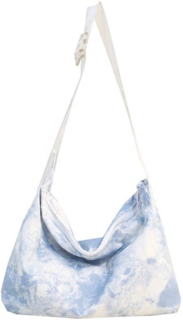 Price:$16.99 Erinaco Women Tie Dye Print Crossbody Shoulder Bag Canvas Bag Casual Handbag Purse for Shopping  Handbags   