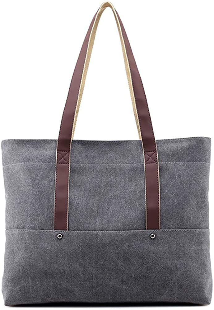 Price:$14.80    Mfeo Women Canvas Shoulder Work Bag Tote Handbags Satchel Purse (Grey)  Clothing